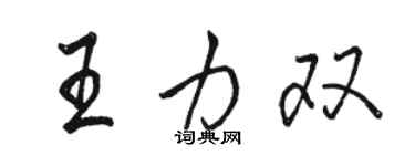 骆恒光王力双行书个性签名怎么写