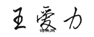 骆恒光王爱力行书个性签名怎么写