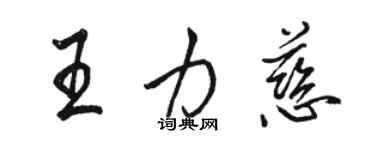 骆恒光王力慈行书个性签名怎么写