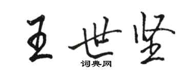 骆恒光王世坚行书个性签名怎么写