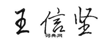 骆恒光王信坚行书个性签名怎么写