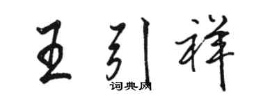 骆恒光王引祥行书个性签名怎么写