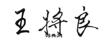 骆恒光王将良行书个性签名怎么写