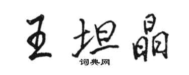 骆恒光王坦晶行书个性签名怎么写