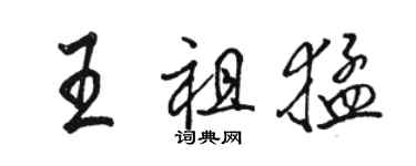 骆恒光王祖猛行书个性签名怎么写