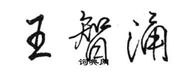 骆恒光王智涌行书个性签名怎么写