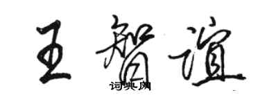 骆恒光王智谊行书个性签名怎么写