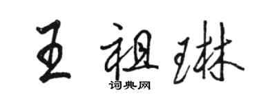 骆恒光王祖琳行书个性签名怎么写