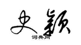 梁锦英史颖草书个性签名怎么写
