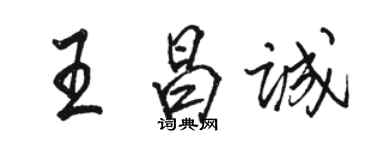 骆恒光王昌诚行书个性签名怎么写