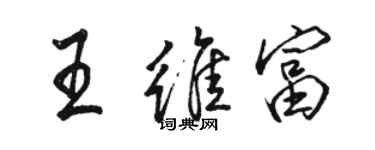 骆恒光王维富行书个性签名怎么写