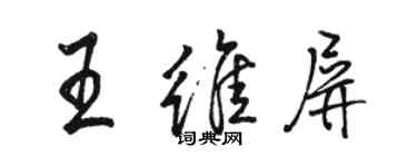 骆恒光王维屏行书个性签名怎么写
