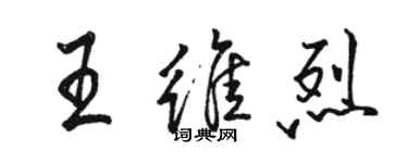 骆恒光王维烈行书个性签名怎么写