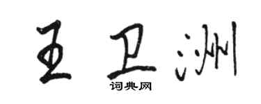 骆恒光王卫洲行书个性签名怎么写