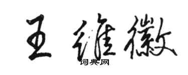 骆恒光王维徽行书个性签名怎么写