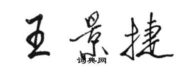 骆恒光王景捷行书个性签名怎么写