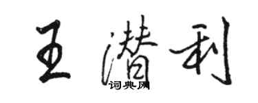 骆恒光王潜利行书个性签名怎么写
