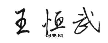 骆恒光王恒武行书个性签名怎么写