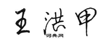 骆恒光王洪甲行书个性签名怎么写