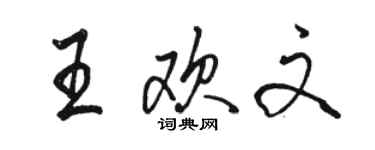 骆恒光王欢文行书个性签名怎么写