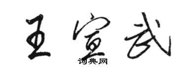 骆恒光王宣武行书个性签名怎么写