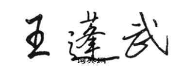 骆恒光王蓬武行书个性签名怎么写
