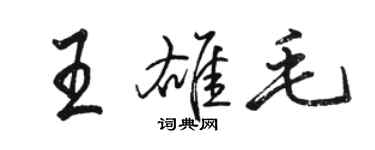 骆恒光王雄毛行书个性签名怎么写