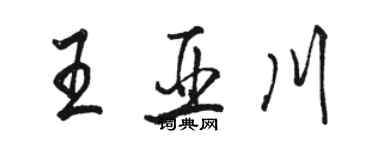 骆恒光王亚川行书个性签名怎么写