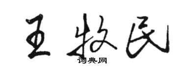骆恒光王牧民行书个性签名怎么写