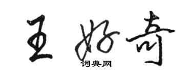 骆恒光王好奇行书个性签名怎么写