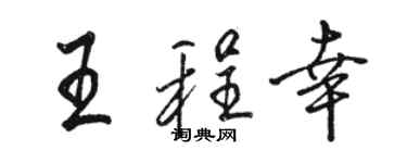骆恒光王程幸行书个性签名怎么写
