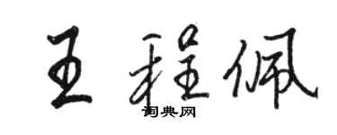 骆恒光王程佩行书个性签名怎么写