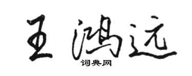 骆恒光王鸿远行书个性签名怎么写
