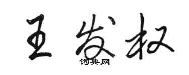 骆恒光王发权行书个性签名怎么写
