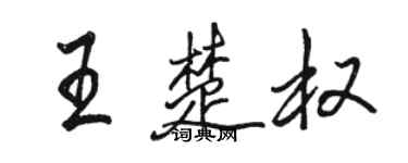 骆恒光王楚权行书个性签名怎么写