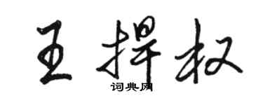 骆恒光王捍权行书个性签名怎么写