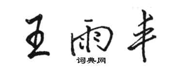 骆恒光王雨丰行书个性签名怎么写