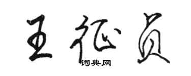 骆恒光王征贞行书个性签名怎么写