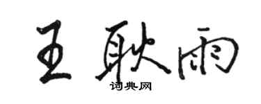 骆恒光王耿雨行书个性签名怎么写