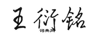 骆恒光王衍铭行书个性签名怎么写