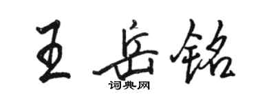 骆恒光王岳铭行书个性签名怎么写