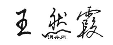 骆恒光王然霞行书个性签名怎么写