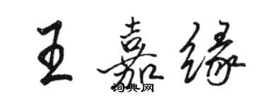 骆恒光王嘉缘行书个性签名怎么写