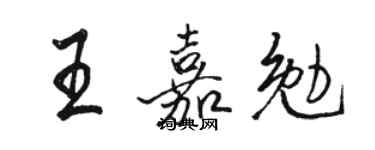 骆恒光王嘉勉行书个性签名怎么写