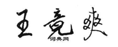 骆恒光王竟爽行书个性签名怎么写