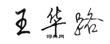 骆恒光王华路行书个性签名怎么写