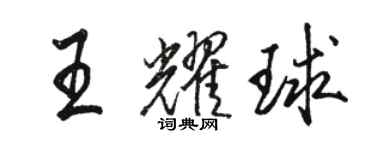 骆恒光王耀球行书个性签名怎么写