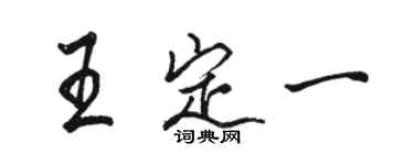 骆恒光王定一行书个性签名怎么写