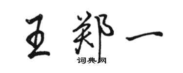 骆恒光王郑一行书个性签名怎么写