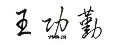 骆恒光王功勤行书个性签名怎么写